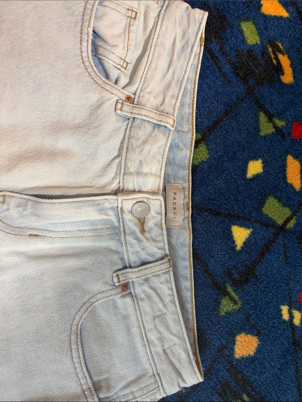 PacSun Light Blue Distressed Wide-Leg Jeans - Picture 2 of 4